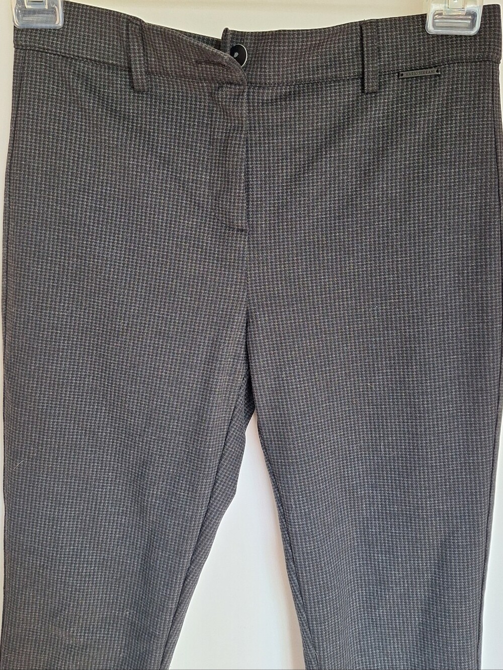 Mario Serrani  Professional Charcoal Womens HoundstootH Straight Leg Pants Sz S